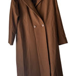Vintage Max New York Wool Blend Long Coat‎ Brown Large Clean Girl Peppy Academia Photo 0