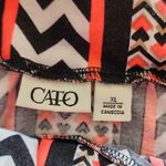 Cato Neon & Black Chevron Foldover Knit Maxi Skirt Size XL Photo 4