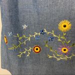 Donna Morgan Chambray Embroidered Floral Shell Tank Fitted Sz 8 Photo 6