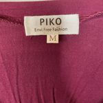 Piko  Slouchy V-Neck Maroon Shirt Size Medium Photo 2