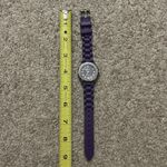 Geneva Platinum women’s vintage purple/silver crystal‎ adjustable rubber watch Purple Photo 5