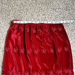 carole little Vintage  Red Velvet Rose Mini Skirt A-Line Formal Party Holiday Photo 5