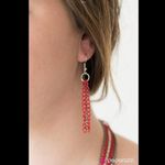 Paparazzi Colorful Calamity Red, Gunmetal and Silver Necklace Set Photo 2