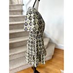 Anthropologie  Milkmaid Puff Sleeve Navy Cream Yellow Mosaic Block Print Dress Photo 2