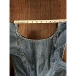 La Vie Rebecca Taylor Ruffle 100% Cotton Denim Jumpsuit Side Cutout Size Small Blue Photo 10