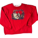 Vintage Debbie Brooks Red Sweatshirt crewneck Puppy Kitten Graphic Size L Photo 0
