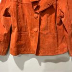 Chico's Jacket Women’s 3 (XL) Burnt Orange Suede Leather Collared Double Vintage Photo 2