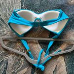 Victoria's Secret Victoria’s Secret Blue Halter Bikini Top 34D Padded Swimwear Resort Beachwear Photo 3