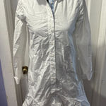 Draper James White Long Sleeve Button Down Dress in 0 Photo 0