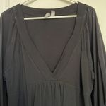 Old Navy  Black Blouse Lowcut V-Neck 3/4 Sleeve Size XL EUC #4325 Photo 2