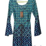 Red Camel  XS women’s scoop neck dress with bell sleeves and belt geometric print Photo 6