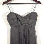 Amsale Gray Flowy Silk Ruched Bust Maxi Dress Size 4 Photo 5