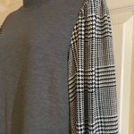 Ann Taylor  Gray Knit Top with houndstooth Lantern Sleeves Photo 2