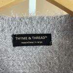 Thyme & Thread Size XL NOPE Graphic Eyelash Fuzzy Sweater Plush Soft Casual Gray Photo 2