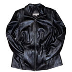 Valerie Stevens  Black Lamb Leather Womens Jacket Size Medium Edgy Quiet‎ Luxury Photo 0