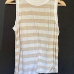 Loft cream and white striped tank top summery lightweight cotton size medium Photo 0