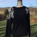 NWT Work in Progress Black Medium White Pearl Sweater Vintage Audrey Hepburn Photo 6