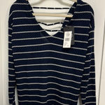 Chaser Chasor Navy and White Striped Sweater‎ NWT Photo 0