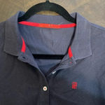 Carolina Herrera  CH Logo Polo Shirt Short Sleeve Blue Red Button Classic M Photo 4