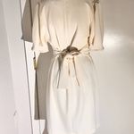 EXPRESS Cream Puff Sleeve Tie-Back Dress – Size Medium Photo 5