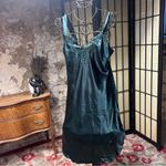 VTG Expressions Deep Forest Green Faux Satin Nightgown: Size LARGE Photo 1