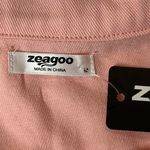 Zeagoo NWT Women’s M - Pink Cropped Denim Jacket Frayed Hem Lightweight Photo 10