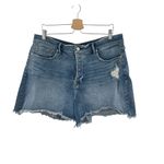 Good American  Bombshell Shorts Distressed Cutoff Denim‎ Stretch Blue276 Size 16 Photo 1