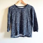 Madewell Black Marled Shadowtree Pullover Knit Top Womens Size XS 3/4 Sleeve Photo 1