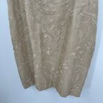 Talbots silk embroidered beaded cream tan slip floral classic dress plus size 20 Photo 4