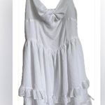 White Ruffled Mini Dress Size M Photo 0