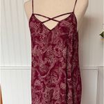 Forever 21 Bohemian Burgundy V-Neck Criss Cross Dress Photo 2