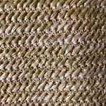 UNBRANDED STRAW PURSE WITH YELLOW PINEAPPLE CLOTH LINING OFF WHITE STRAPS Tan Photo 3