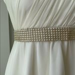 Tigerlily Vintage Y2K Tiger Lily Ivory Strapless Chiffon Mini Dress Pearl Embellished Sz M Photo 4