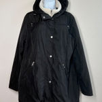 Ralph Lauren Lauren‎  Black Hooded Sherpa Lined Zipper Snap Closure Large Jacket Photo 0