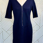 Joseph Ribkoff  Navy‎ Blue Zip Front Ponte Dress Photo 0