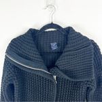 Gap Classic Black 100% Cotton Full Zipper Crochet Knit Long Sleeves Jacket Small Photo 7