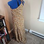 Dress Garden One Shoulder Carmel Brown Floral Tiered Maxi Dress White Size M Photo 4