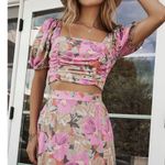 Saltwater Luxe  Bodie Blouse Pink Floral Size Medium Photo 0