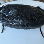 Michael Kors RARE Rhea Chrystal Black Snake-Embossed Studded Hobo Bag w MK Charm Photo 5