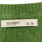 Old Navy  Women Cable Knit Ribbed Long Sleeve Sweater Stretch V-Neck Medium Green Photo 5