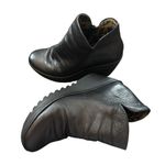 Fly London  Yip Black Ruched Leather Slouchy Wedge Platform Ankle Boots Bootie 40 Photo 1