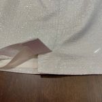 Le Suit  Metallic Skirt Suit Set Women's Size 14 Holiday 2 Piece Silver Cotton Photo 9