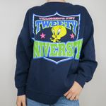 Vintage 90s Teachers Pet Tweety University Sweatshirt Size L Photo 0