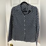 Woolrich Lord + Taylor Navy and White Patterned Blouse Button Up M Photo 2