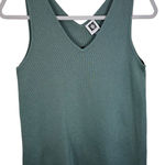 Anne Klein Green Eucalyptus V-Neck Lightweight Sleeveless Fine Rib Sweater Sz M Photo 0