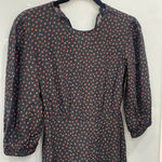 New Look  Women's Black Rose Floral Pattern Modest Long Maxi 3/4 Sleeve Dress 8 Photo 1