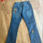 Y2k bootcut high waisted jeans floral detail Size 6 Photo 4