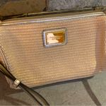 Tignanello Rattan Woven Leather Trim Crossbody/Shoulder Bag Purse Pocketbook Photo 3