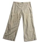 J.Crew Women's Linen Cotton Ankle Pants Size XS Beige Pull On Wide Leg Photo 3