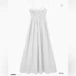 STAUD NWOT  Landry Shoulder-Tie Smocked Cotton Maxi White Dress sz L Photo 4